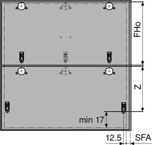 параметры и размеры навески фасадов с системой авентос
