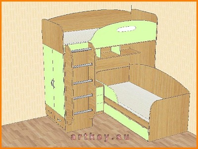 Проекты детской мебели 04 - вид 1 миниатюра
