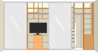 Проект гардеробного шкафа купе - вид 1 миниатюра