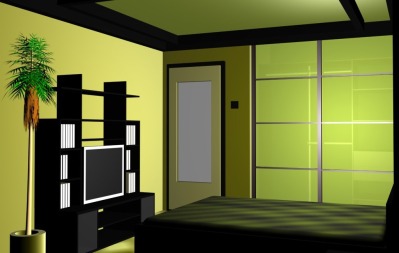 Проект шкафа купе встроенного в спальне - вид 1 миниатюра