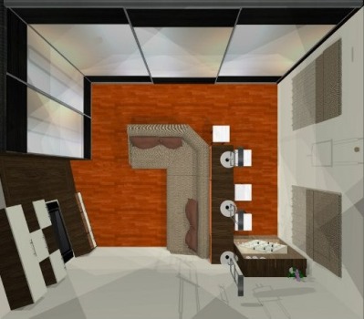 Проект шкафа купе углового для квартиры Студия - вид 3 миниатюра