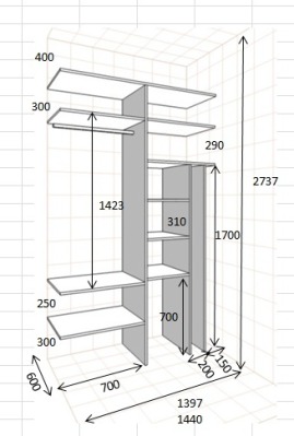 Встроенный на балконе шкаф купе - вид 3 миниатюра