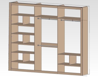 Встроенный распашной шкаф в спальню - вид 1 миниатюра
