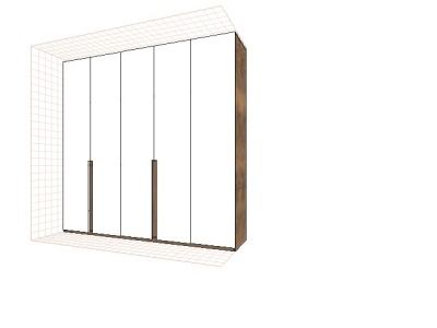 Белый встроенный распашной шкаф в спальню - вид 9 миниатюра